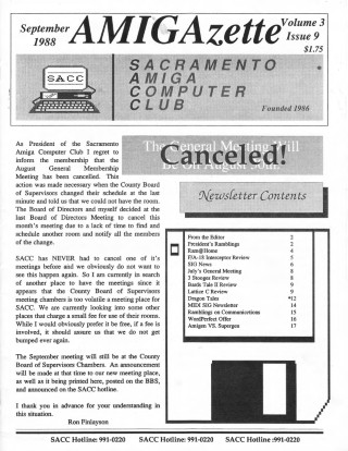 AmigaZette - 1988-09 cover